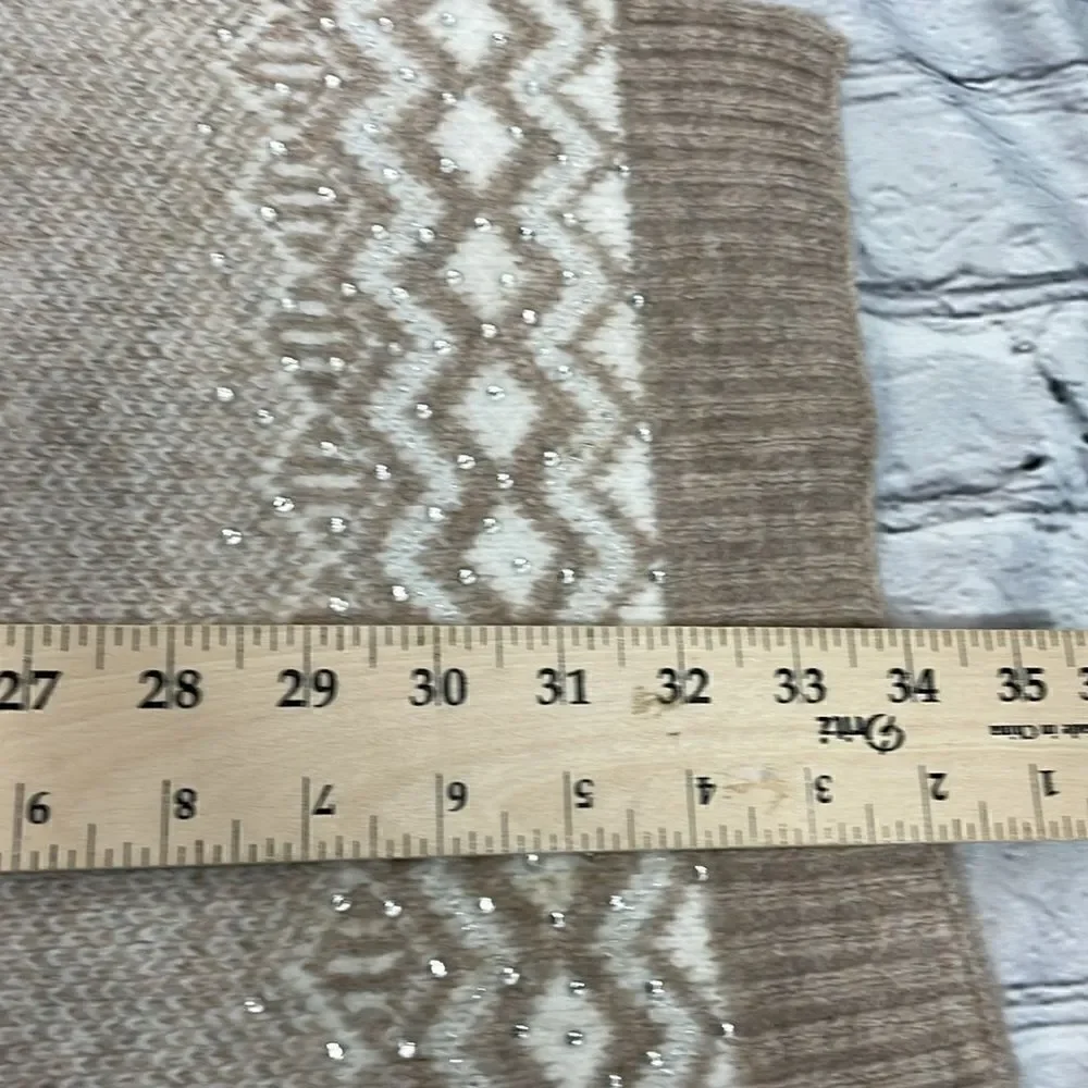 Scarf Rectangular Tight Knit with Embellishments detail OS